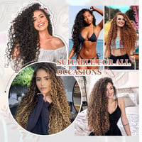 Flufymooz Clip-in predlžovanie vlasov, 4 ks, 100 % proteínové hodvábne kučeravé prírodné príčesky, 40 cm, pre ženy, čierno-hnedé 6