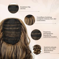 Flufymooz predlžovací cop, 36 cm, čierny, syntetický príčesok so sťahovacou šnúrkou pre ženy, prirodzene vyzerajúci umelý cop 3
