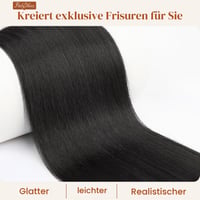 Flufymooz Ponytail predlžovanie vlasov, 66 cm dlhý rovný príčesok v štýle konského chvosta so sťahovacou šnúrkou, syntetický príčesok pre ženy, farba ebenovo čierna 2
