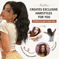Flufymooz Príčesok v tvare copu so štipcom, 46 cm vlnité kučeravé syntetické vlasy pre ženy, tmavý blond až svetlý blond 4