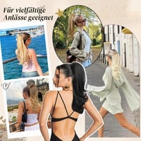 Flufymooz predlžovaný cop pre ženy, 50 cm, syntetický príčesok typu „ponytail“ so sťahovacou šnúrkou, prirodzený vzhľad, čierno-hnedý 5