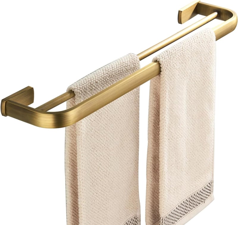 Flybath Dupla Törölközőtartó Fali 57cm Bronz Kefe Hatású
