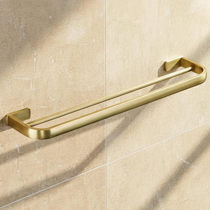 Flybath Dupla Törölközőtartó Fali 57cm Bronz Kefe Hatású
