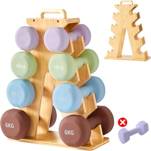 Flycoop 4 szintes A-frame súlyzótartó állvány 3-7kg hantelhez hordfogantyúval
