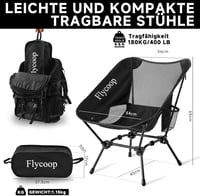 Flycoop Összecsukható Kemping Szék 180kg Hordozható Ultralight Piknik Túra Kempingezés 3
