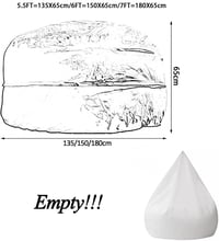 Husă pentru fotoliu puf gigant din blană artificială Flyhug pentru living, pentru adulți, rotundă, pluș moale, fără umplutură, fotoliu tip canapea leneșă, negru, 180 cm (6ft) 2