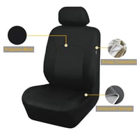 Set complet huse auto Flying Banner, compatibile cu airbag, banchetă spate divizată, universal pentru autoturisme, camioane, SUV-uri, negru 2