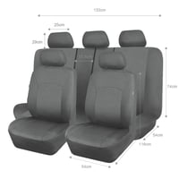 Flying Banner kompletná sada autopoťahov - sivé, kompatibilné s airbagmi, delené zadné sedadlo, univerzálne pre osobné autá, dodávky a SUV 9