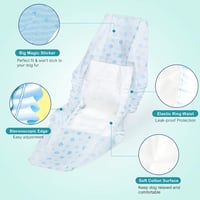 Flying Paws plienky pre psov samcov, veľkosť S, 52 ks jednorazových absorpčných pásov na brucho pre malé psy, obvod pása 30 – 48 cm 2