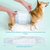Flying Paws plienky pre psov samcov, veľkosť S, 52 ks jednorazových absorpčných pásov na brucho pre malé psy, obvod pása 30 – 48 cm 3