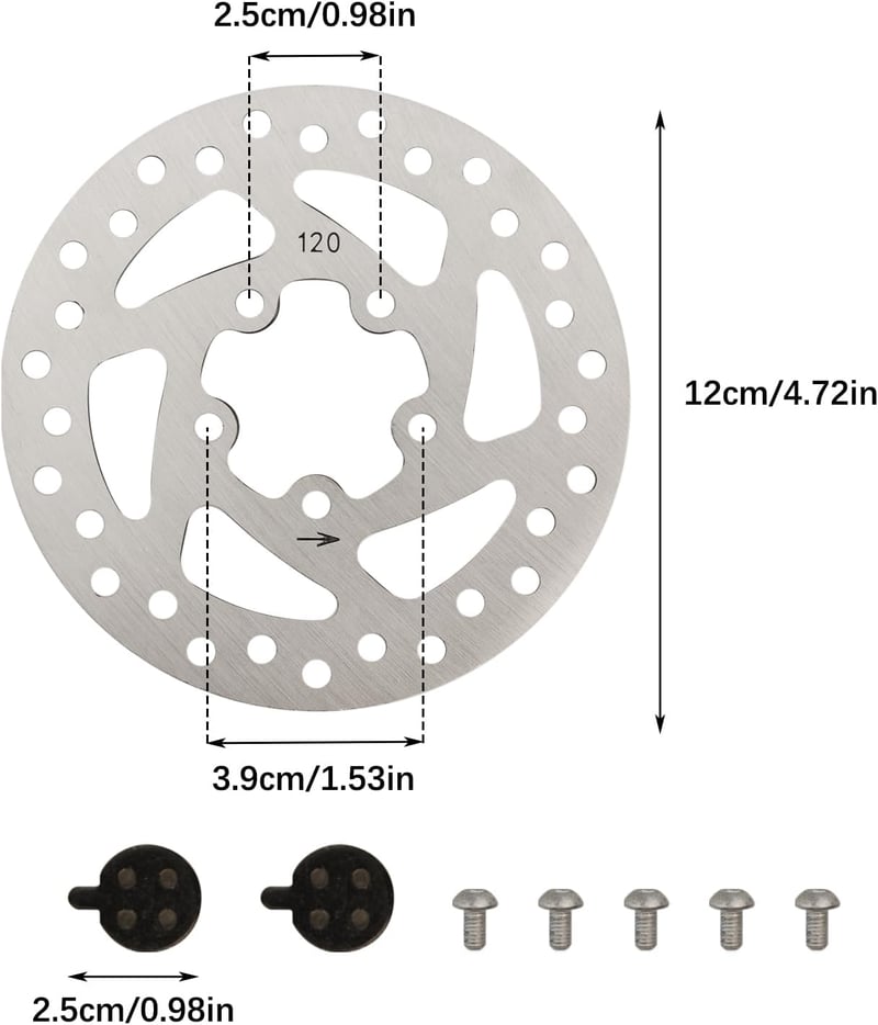 Flylin 120mm Fékkorong Elektromos Roller M365/PRO/PRO2 Rozsdamentes Acél 5 Lyuk