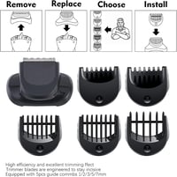 Flylin 6 bucăți cap de ras BT32, cap trimmer pentru aparatul de ras electric Braun Series, accesoriu pentru tuns barba cu 5 piepteni de ghidare de 1, 2, 3, 5, 7 mm 4