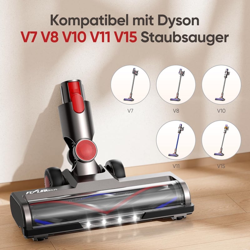 FLYLINKTECH Dyson V7 V8 V10 V11 V15 porszívó kefe LED világítással