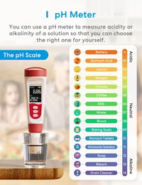 Flysocks 4 az 1-ben pH mérő, vízminőség teszter TDS/EC hőmérséklet LCD kijelzővel 5