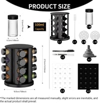 FNLLC Forgó Fűszertartó 16 Üveggel, 360° Forgatható Rozsdamentes Fűszerkárusel 3