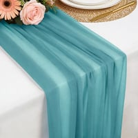 Foatcox kék-szürke chiffon asztali futó 77x300 cm esküvőhöz 1