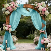 Foatcox kék-szürke chiffon asztali futó 77x300 cm esküvőhöz 5