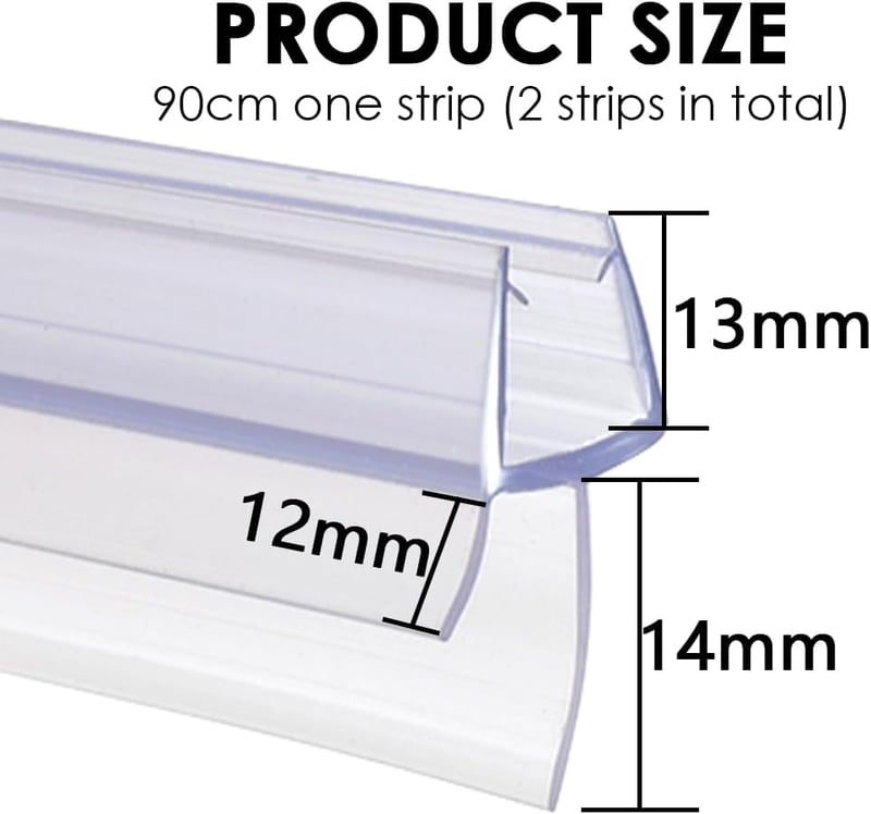 FOCCTS Zuhanykabin Ajtó Tömítés 2x90cm - 6-8mm Üveghez Vízálló Gumilabda