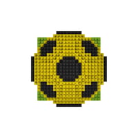 Stavebnica 3D futbalová lopta FOCO Borussia Dortmund z kociek BRXLZ – oficiálny licencovaný produkt, pre deti od 12 rokov 3