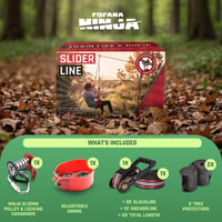 Fofana Ninja Slider 65 Ft Zipline Szett Gyerekeknek és Felnőtteknek Kertbe 6
