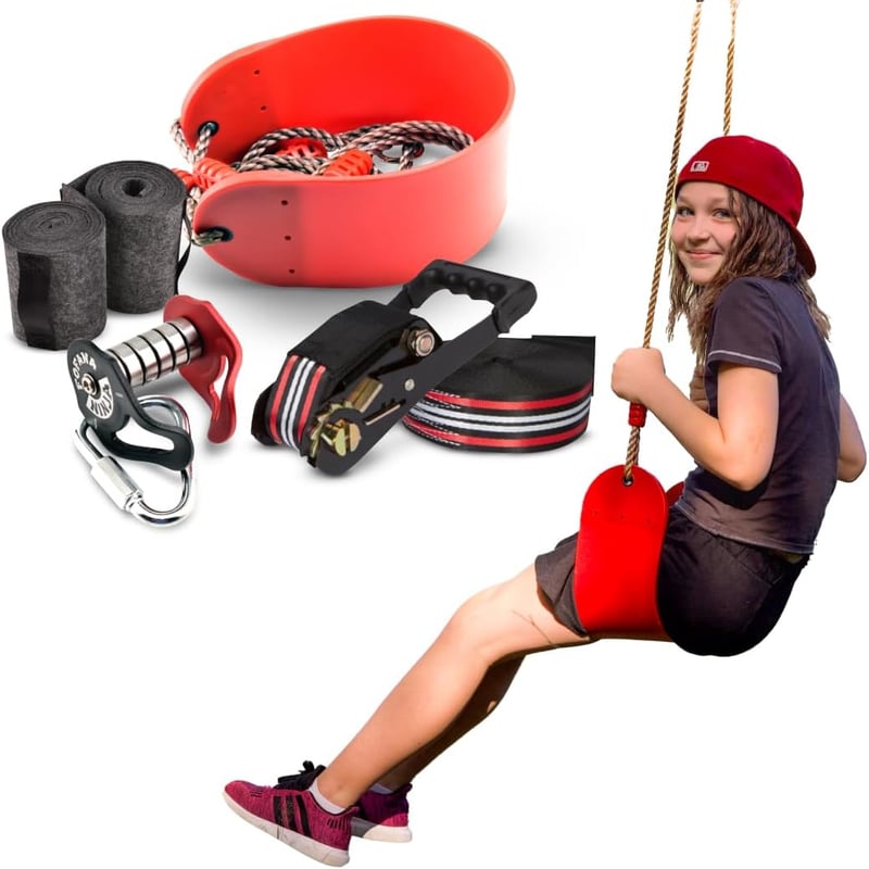 Fofana Ninja Slider 65 Ft Zipline Szett Gyerekeknek és Felnőtteknek Kertbe