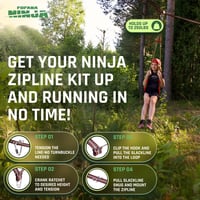 Fofana Ninja Slider 65 Ft Zipline Szett Gyerekeknek és Felnőtteknek Kertbe 3