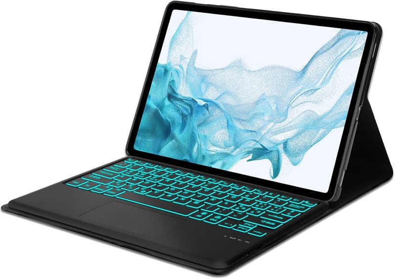 FOGARI Billentyűzet Védőtokkal Samsung Galaxy Tab S8 Plus S7 FE S7 Plus Tablet Klaviatúra Fekete 12.4 Hüvelyk