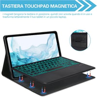 FOGARI Billentyűzet Védőtokkal Samsung Galaxy Tab S8 Plus S7 FE S7 Plus Tablet Klaviatúra Fekete 12.4 Hüvelyk 6