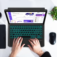 FOGARI Billentyűzet Védőtokkal Samsung Galaxy Tab S8 Plus S7 FE S7 Plus Tablet Klaviatúra Fekete 12.4 Hüvelyk 7