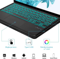 FOGARI Billentyűzet Védőtokkal Samsung Galaxy Tab S8 Plus S7 FE S7 Plus Tablet Klaviatúra Fekete 12.4 Hüvelyk 4