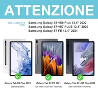 FOGARI Billentyűzet Védőtokkal Samsung Galaxy Tab S8 Plus S7 FE S7 Plus Tablet Klaviatúra Fekete 12.4 Hüvelyk 2