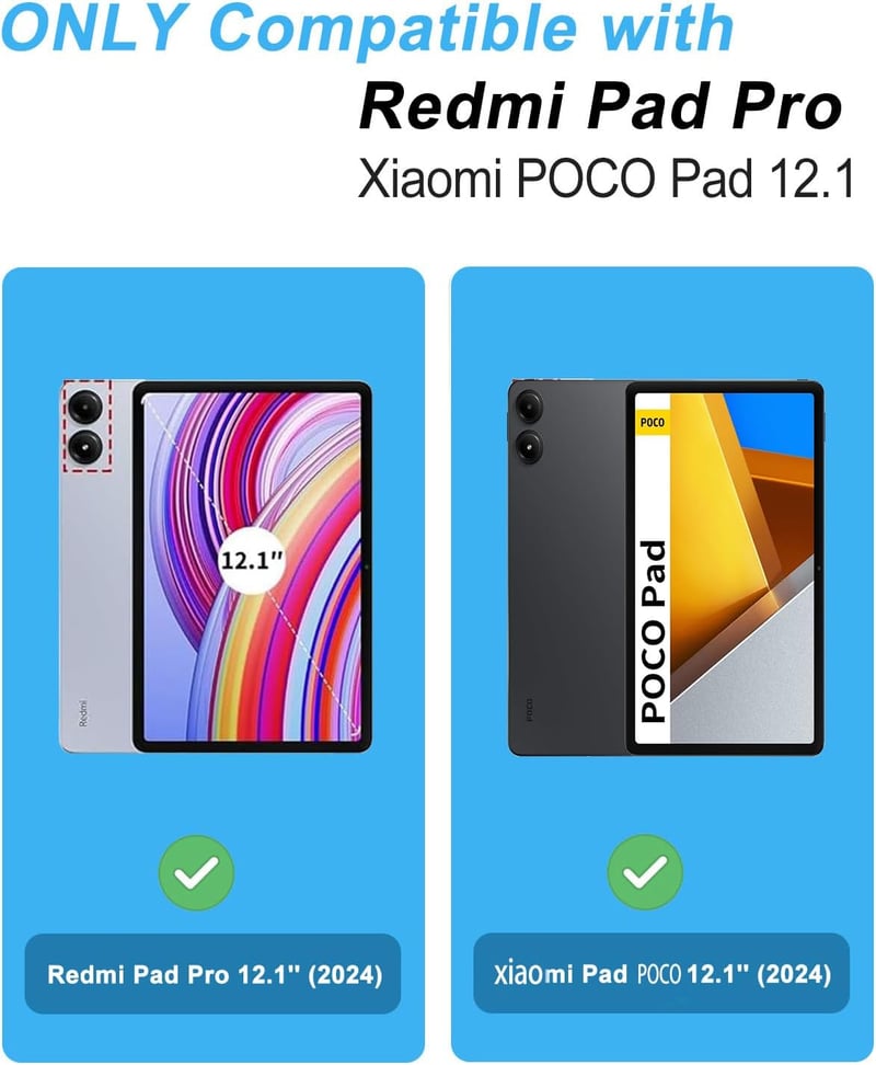 FOGARI Bluetooth Billentyűzet Redmi Pad Pro 12.1 AZERTY Francia Világoszöld
