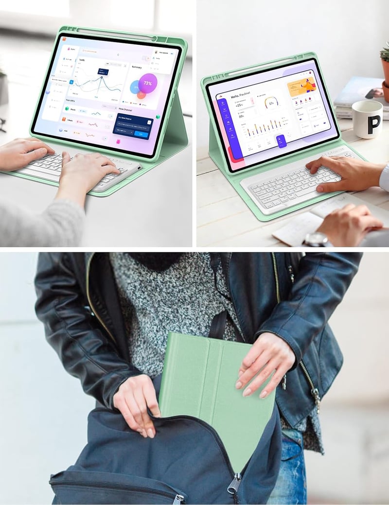FOGARI Bluetooth Billentyűzet Redmi Pad Pro 12.1 AZERTY Francia Világoszöld