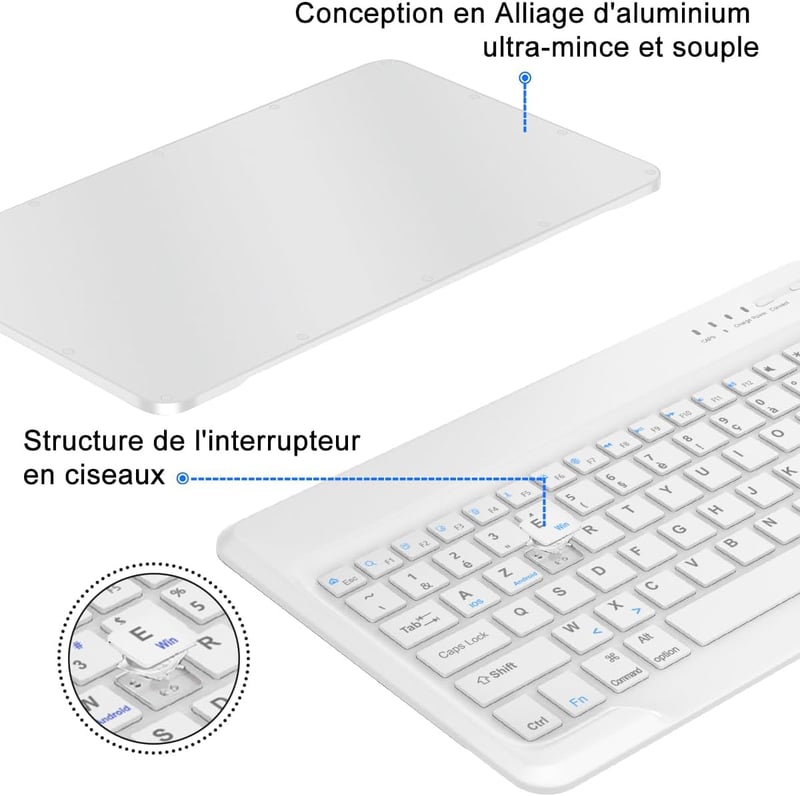 FOGARI Bluetooth Billentyűzet Redmi Pad Pro 12.1 AZERTY Francia Világoszöld