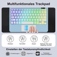FOGARI iPad 10 Billentyűzetes Tok QWERTZ Trackpad 360° Forgatható Világító Billentyűzet Fekete 5