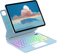 FOGARI iPad 10 Billentyűzetes Tok QWERTZ Trackpad 360° Forgatható Világító Billentyűzet Fekete 1