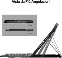 FOGARI iPad 9.7 Billentyűzetes Tok iPad 6./5. Generáció 2018/2017 iPad Air 2/1 Fekete Olasz Kiosztású Billentyűzet Védőtok 6