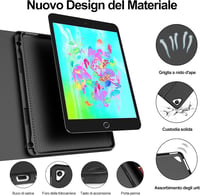 FOGARI iPad 9.7 Billentyűzetes Tok iPad 6./5. Generáció 2018/2017 iPad Air 2/1 Fekete Olasz Kiosztású Billentyűzet Védőtok 2