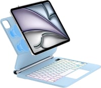 FOGARI iPad Air 13 2025/2024 Mágneses Billentyűzet Tok QWERTZ Trackpad Világoskék 1