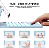 FOGARI iPad Air 13 2025/2024 Mágneses Billentyűzet Tok QWERTZ Trackpad Világoskék 4