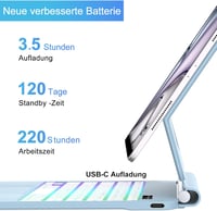 FOGARI iPad Air 13 2025/2024 Mágneses Billentyűzet Tok QWERTZ Trackpad Világoskék 3