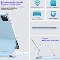 FOGARI iPad Air 13 2025/2024 Mágneses Billentyűzet Tok QWERTZ Trackpad Világoskék 5