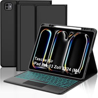 FOGARI iPad Pro 13" (M4) 2024 Billentyűzetes Tok - Világító Trackpad, Eltávolítható, Fekete 1