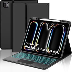 FOGARI puzdro s klávesnicou pre iPad Pro 13" (M4) 2024, 7-farebné podsvietenie, odnímateľný trackpad – čierne