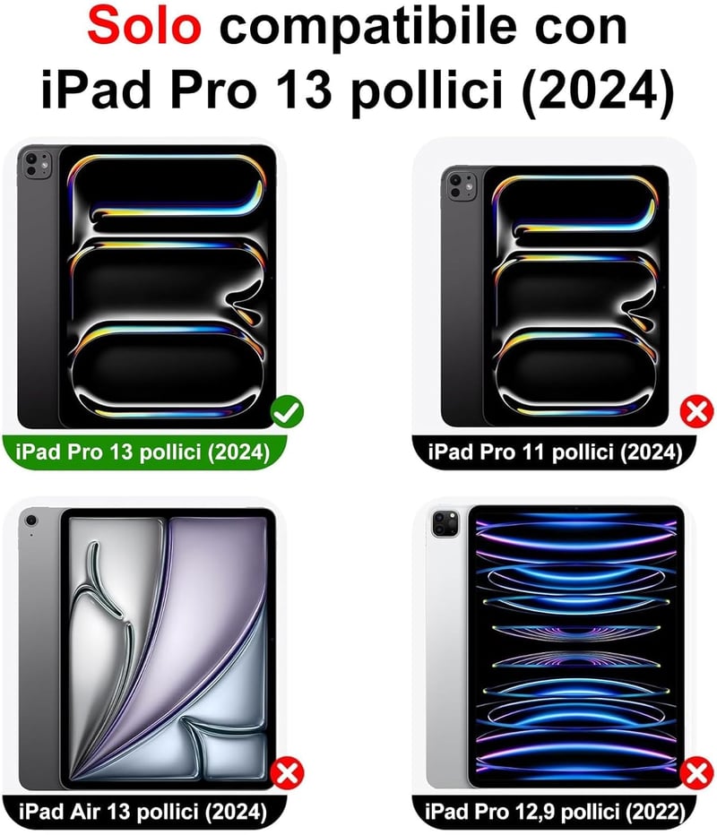FOGARI iPad Pro 13" (M4) 2024 Billentyűzetes Tok - Világító Trackpad, Eltávolítható, Fekete