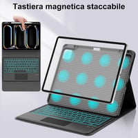 FOGARI iPad Pro 13" (M4) 2024 Billentyűzetes Tok - Világító Trackpad, Eltávolítható, Fekete 6