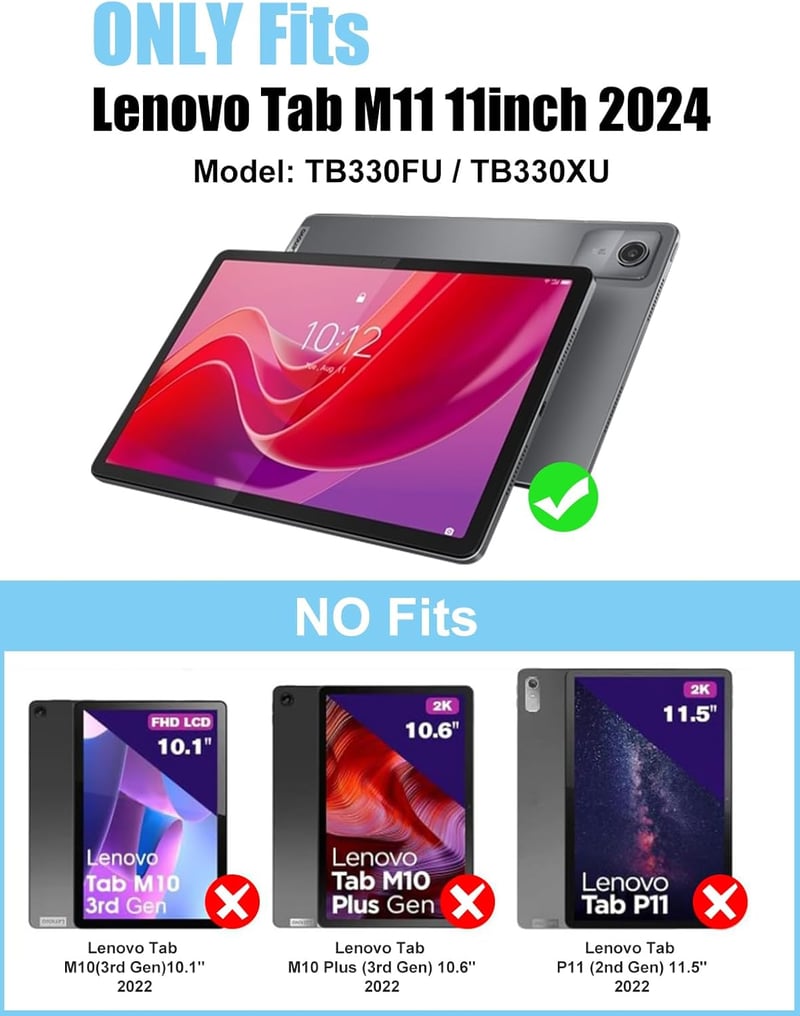 FOGARI Lenovo Tab M11 Mágneses Billentyűzet Tok QWERTZ Fekete