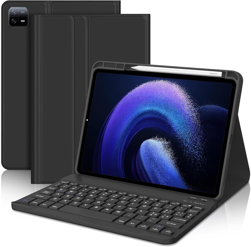 FOGARI Xiaomi Pad 6/6 Pro Tok Billentyűzettel Bluetooth Mágneses Eltávolítható Fekete