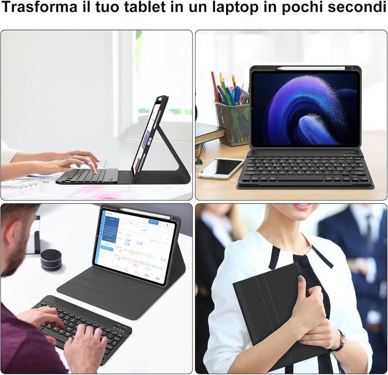 FOGARI Xiaomi Pad 6/6 Pro Tok Billentyűzettel Bluetooth Mágneses Eltávolítható Fekete