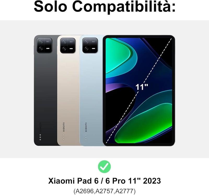 FOGARI Xiaomi Pad 6/6 Pro Tok Billentyűzettel Bluetooth Mágneses Eltávolítható Fekete